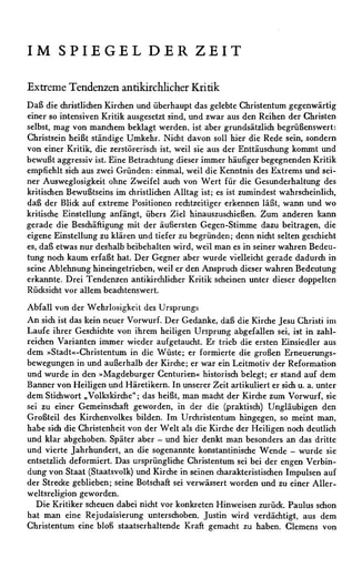 Im Spiegel der Zeit | Franz-Josef Steinmetz Extreme Tendenzen antikirchlicher Kritik [302−310]